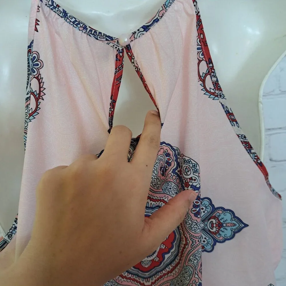 Yoins Paisley Print Halter Top Size Large